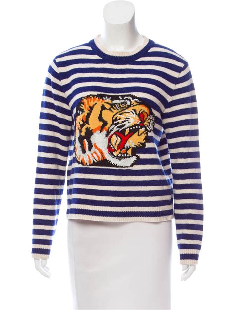 gucci womens sweaters with fur trim|Gucci tiger sweater women.